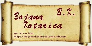 Bojana Kotarica vizit kartica